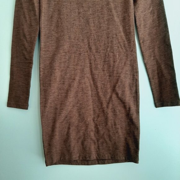 NOBO No Boundaries Cut-Out Comfy Long Sleeve Jersey Knit Mini Dress Brown Sz XS - Picture 10 of 13